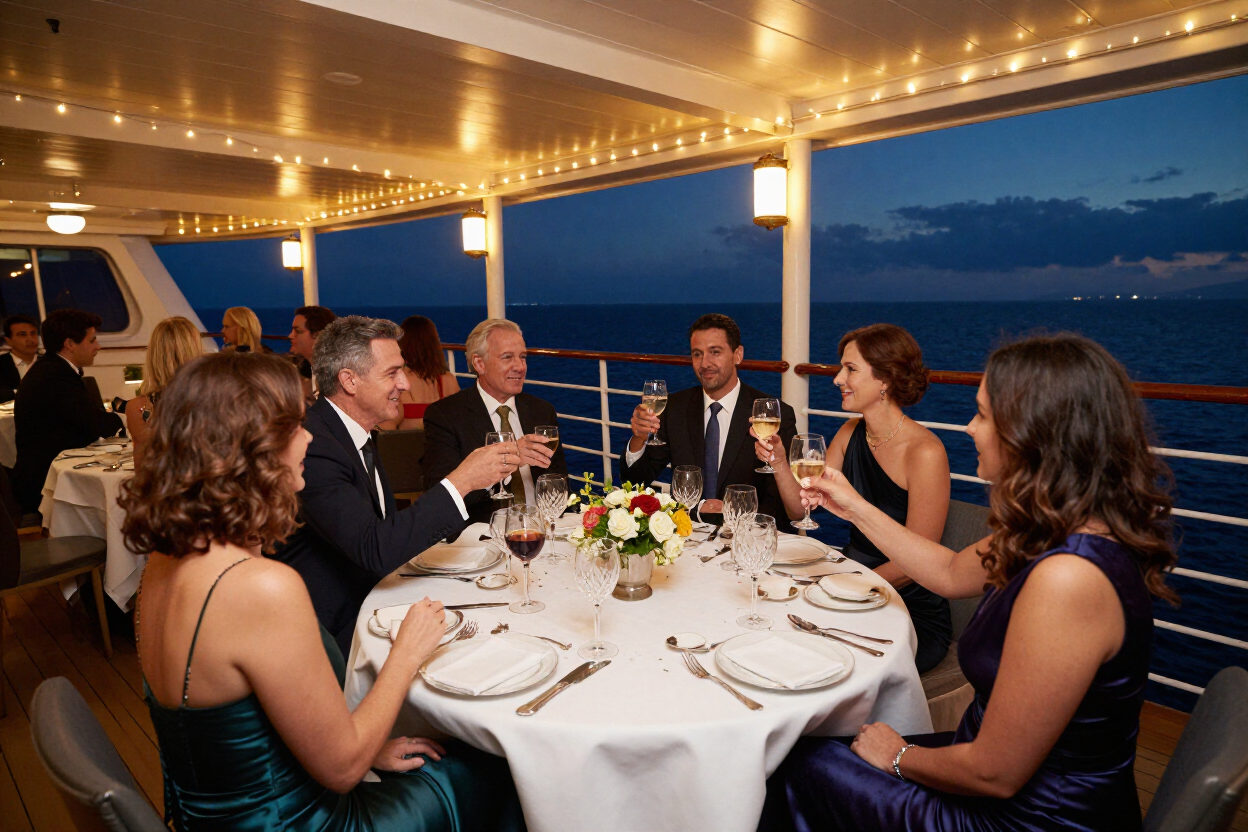 Themed wine and dine cruise event