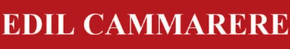 White serif text “EDIL CAMMARE” on a red banner background