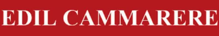 White serif text “EDIL CAMMARE” on a red banner background