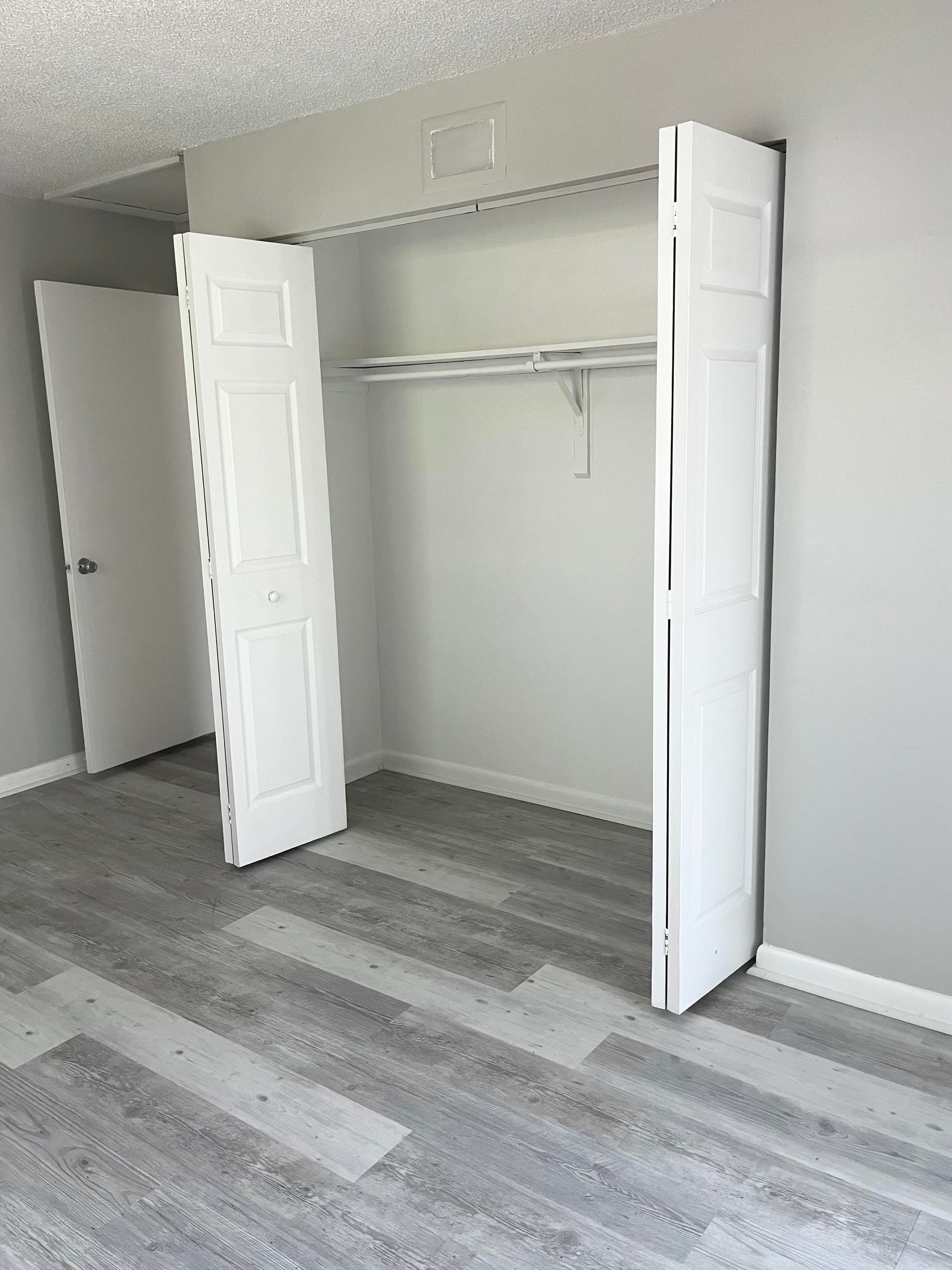 bedroom and closet