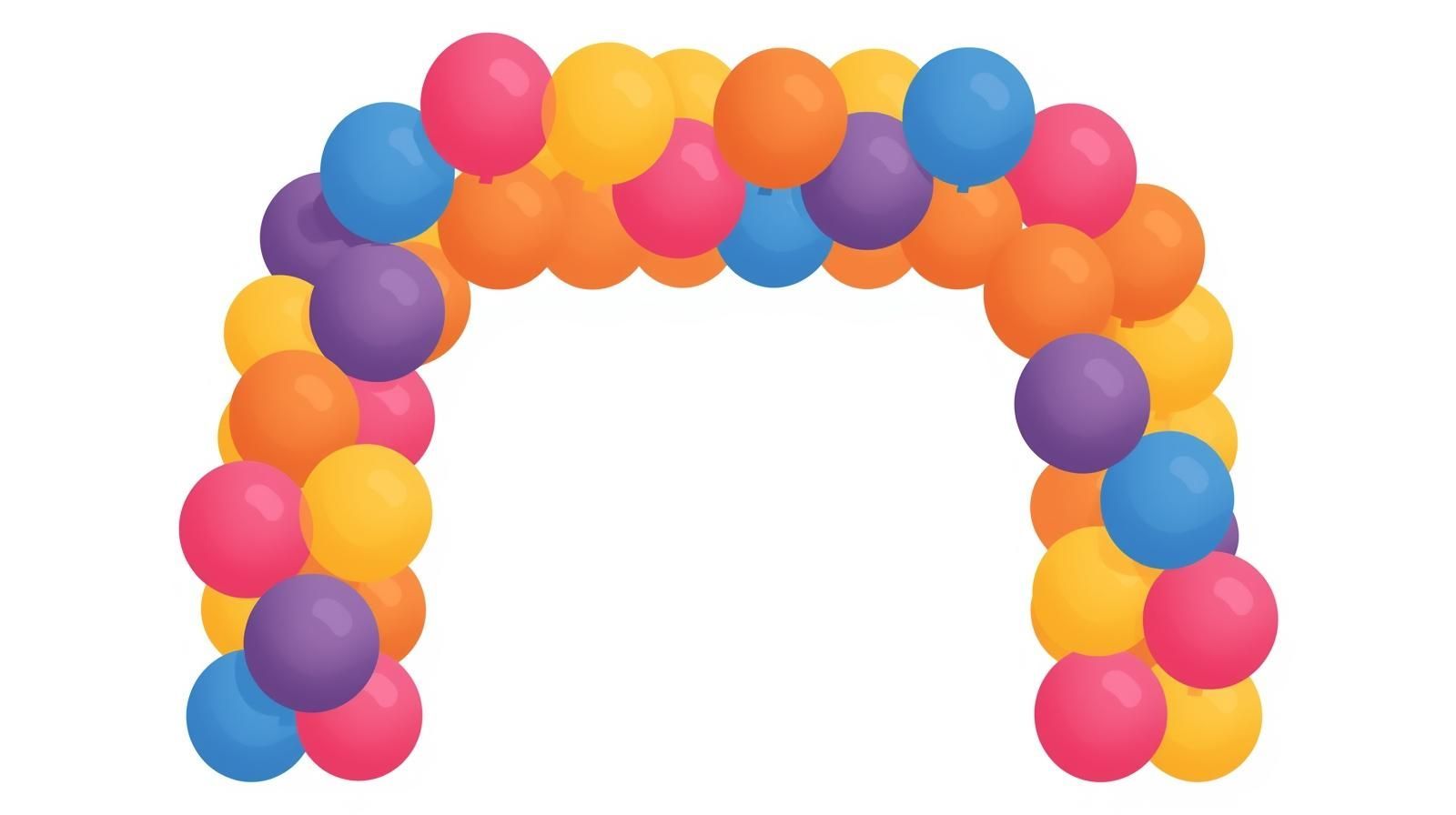 Balloon archway with colorful balloons.