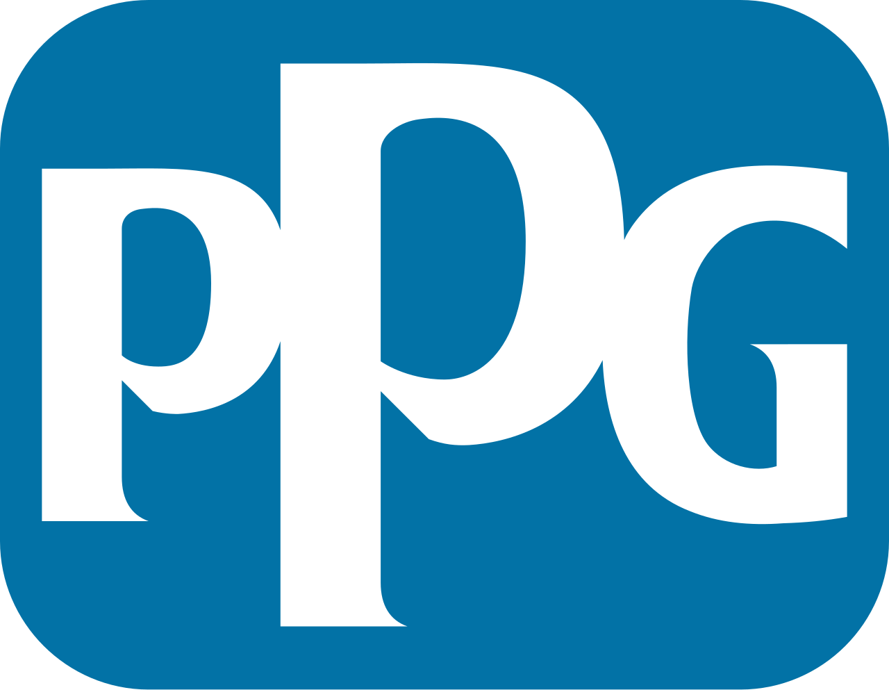 PPG logo: White text