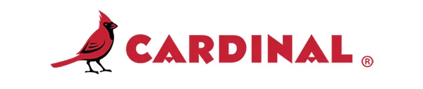Red cardinal bird next to the word