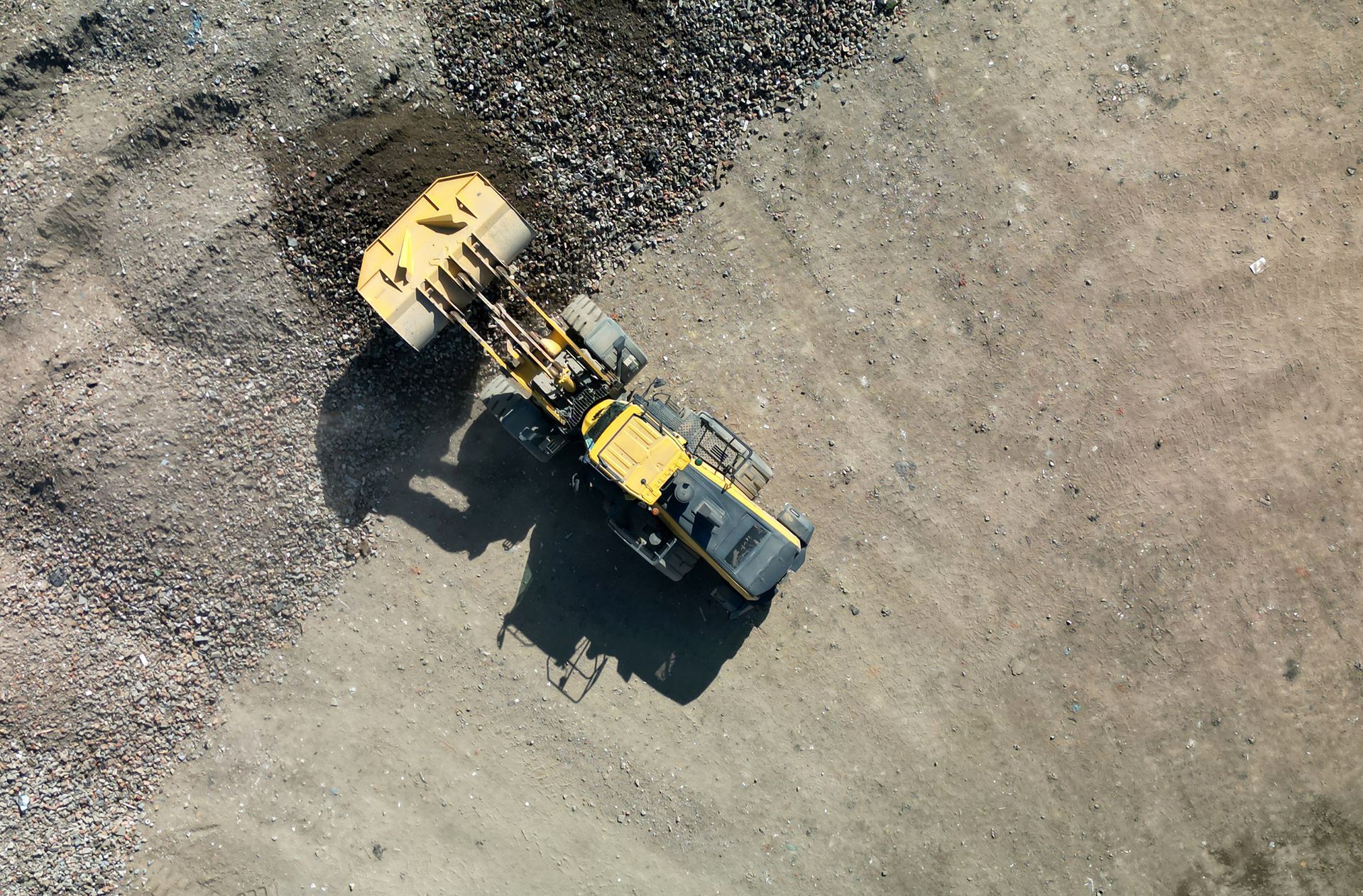 Bulldozer working on construction sand supplier facility in Johnson City, TN