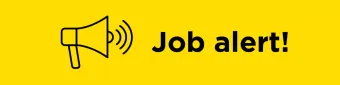 Geel megafoonpictogram met de tekst 