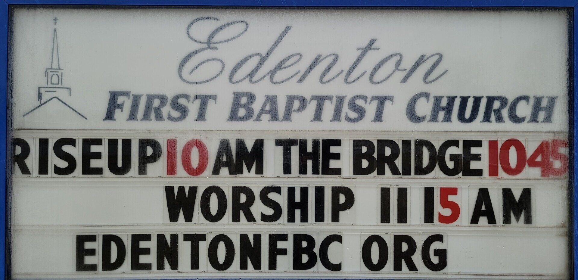 Worship Schedule Sign
