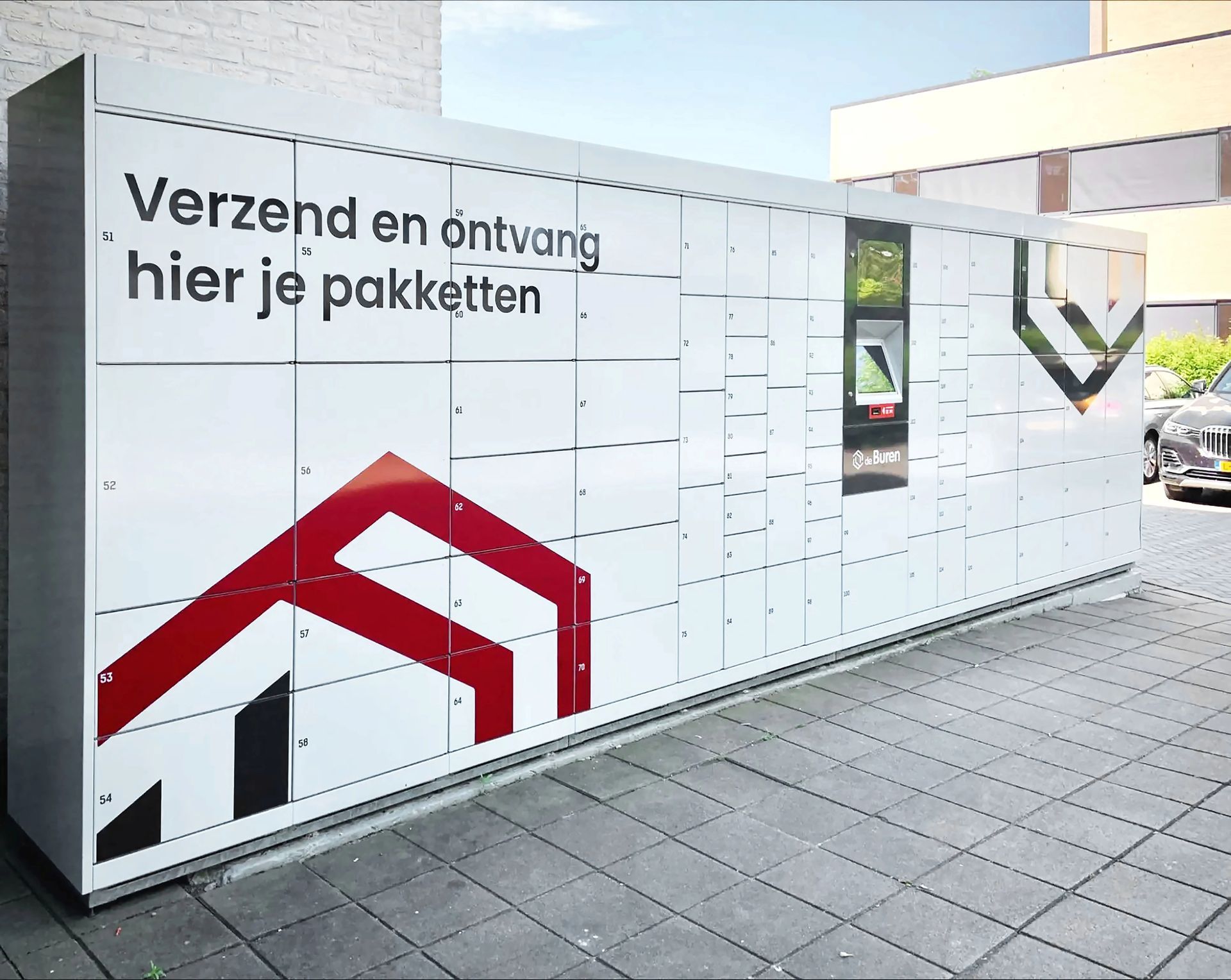 Onbemande pakketwand laten plaatsen voor alle bezorgdiensten
