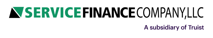Logo for Service Finance Company, LLC, a subsidiary of Truist. Text in green and black on a white background.