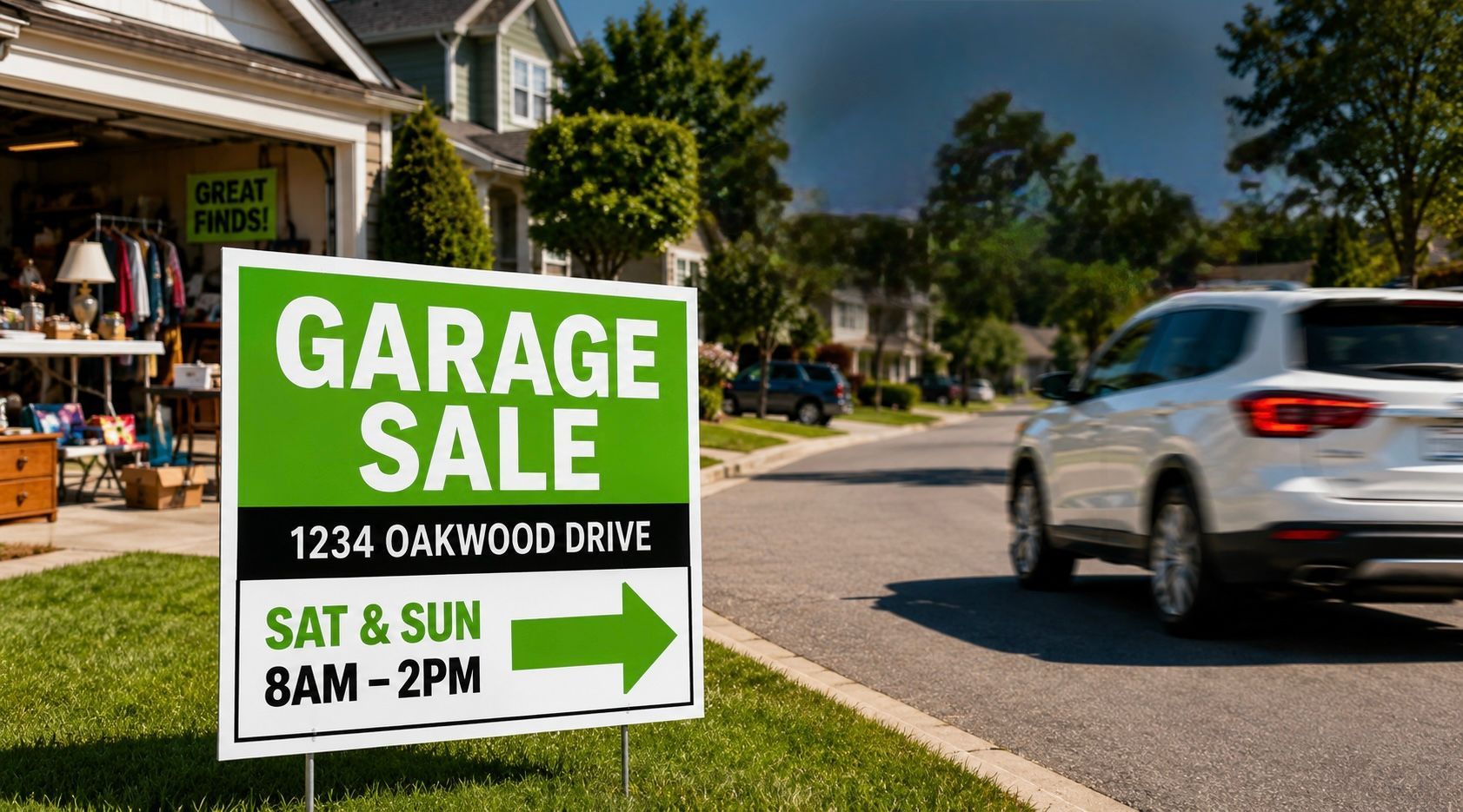 Turn drive-by traffic into buyers with bold, clear garage sale signs.