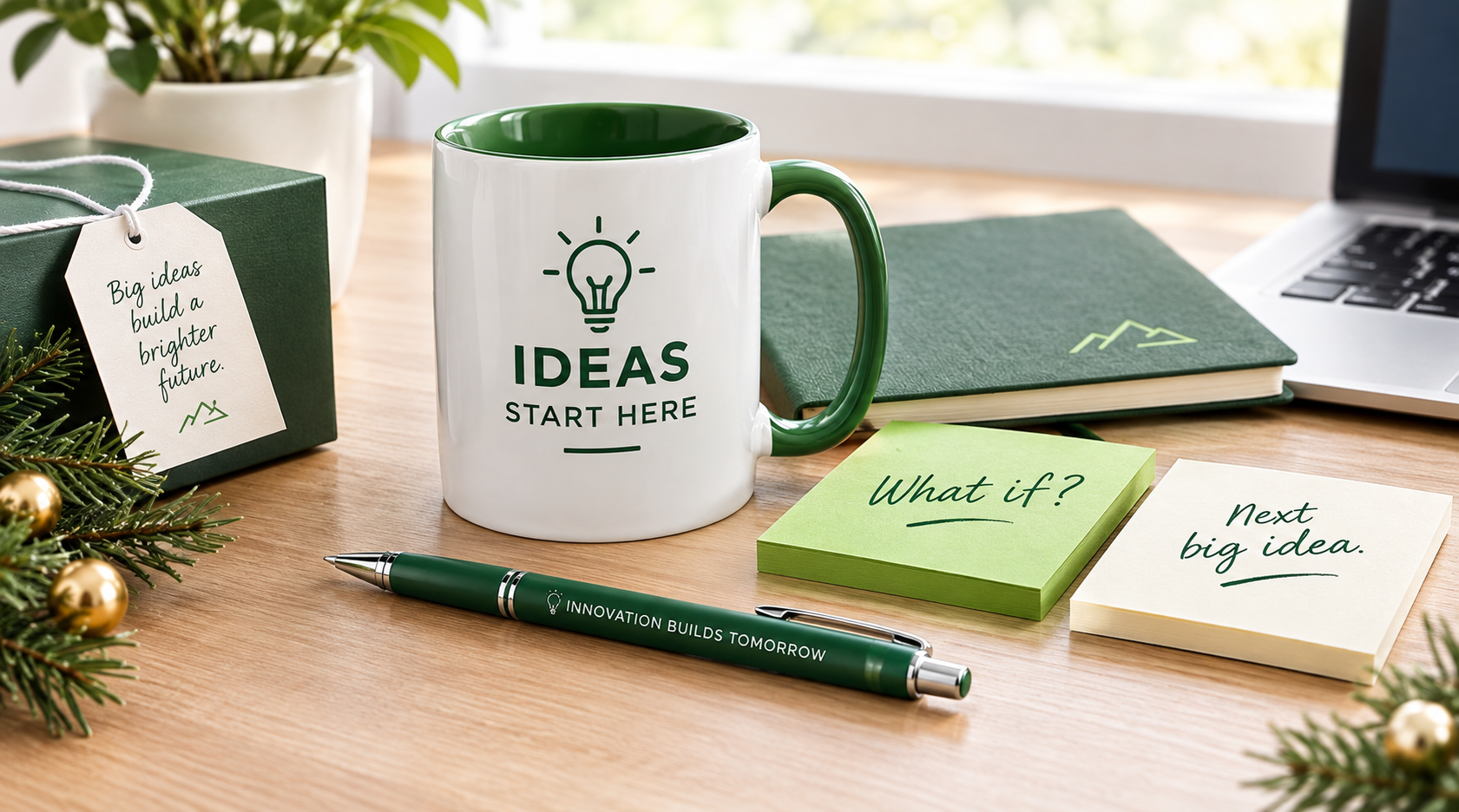Holiday gift box with customized positive message for employees