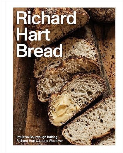 Book cover for “Richard Hart Bread” showing sliced rustic bread on a wooden surface