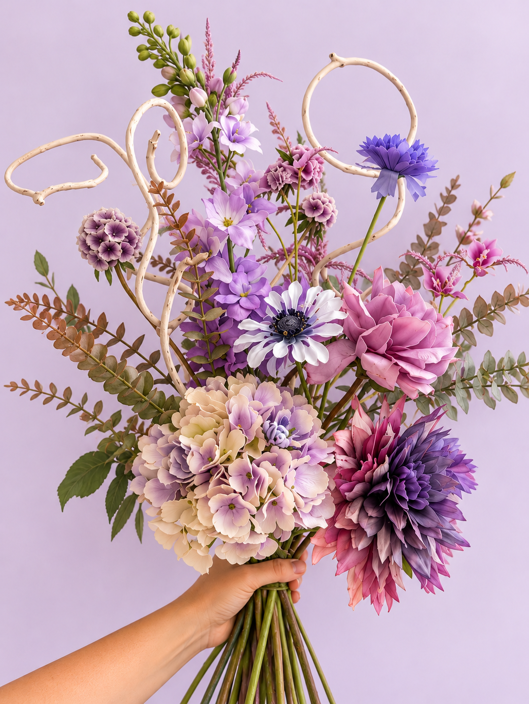 Boeket Purple Mist Elegance zonder vaas