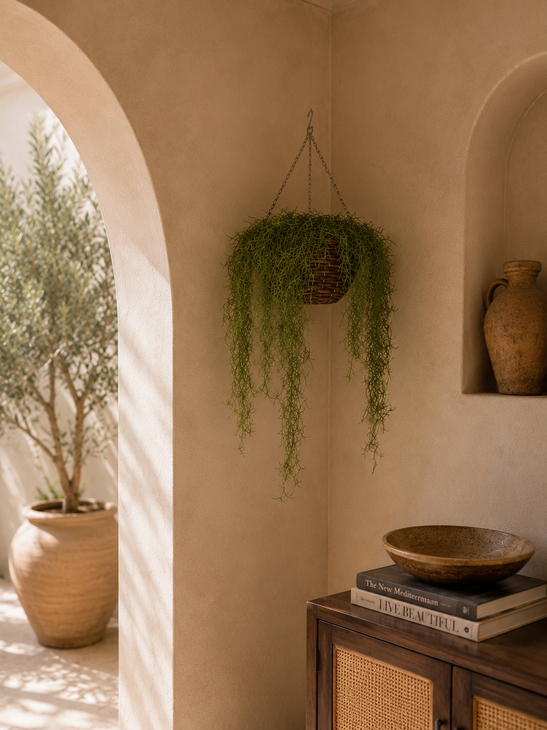 Hangplant in mand 90 cm
