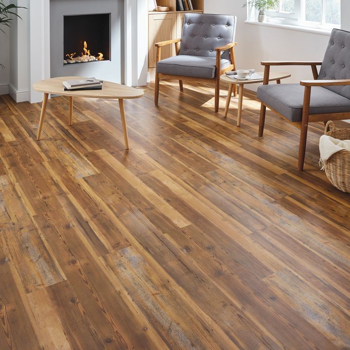 Walnut Color Hardwood Floor Living Room in Home in Bethlehem