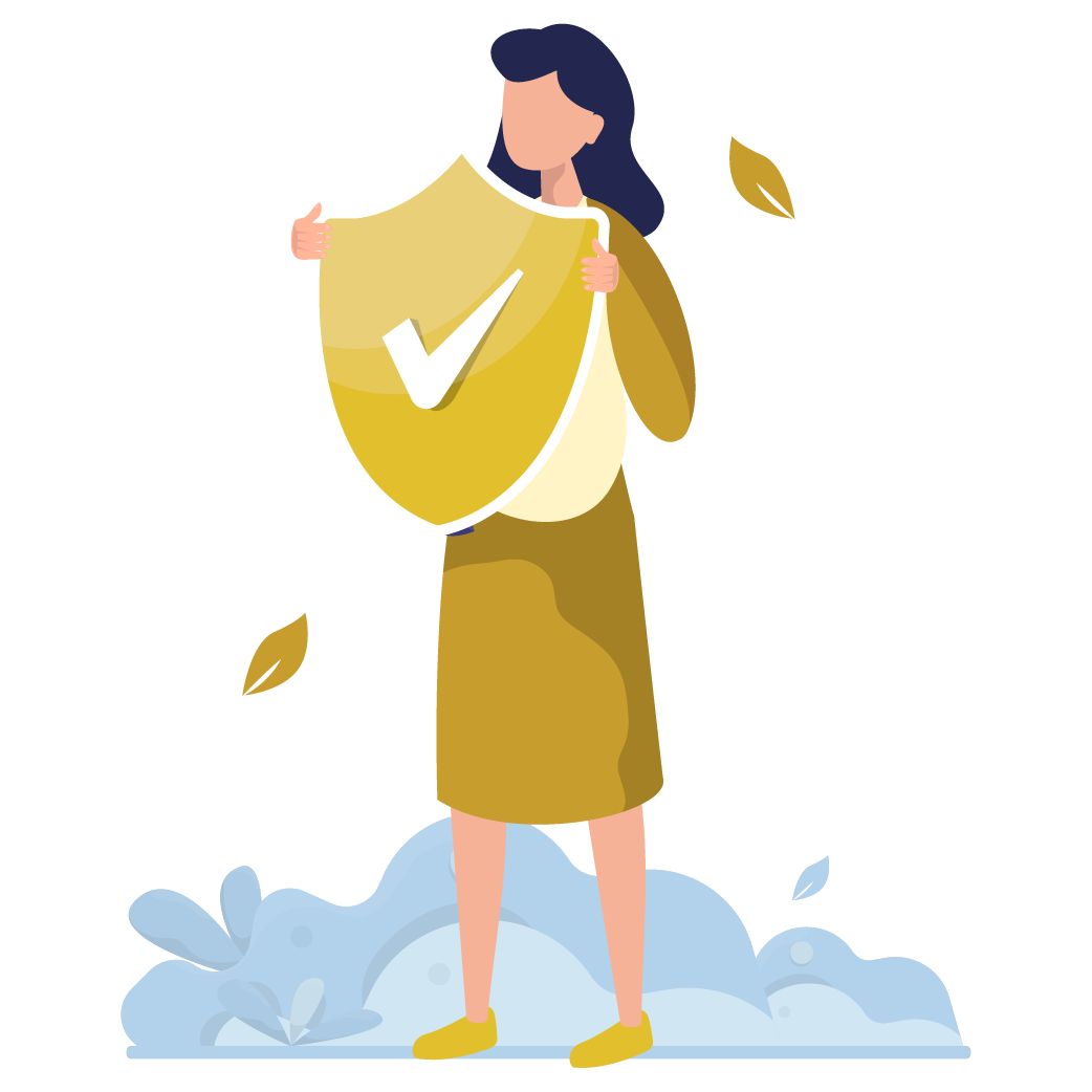 Illustration of insurance concept, care about family life, assurance protection
