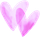 Three overlapping pink watercolor hearts on a white background