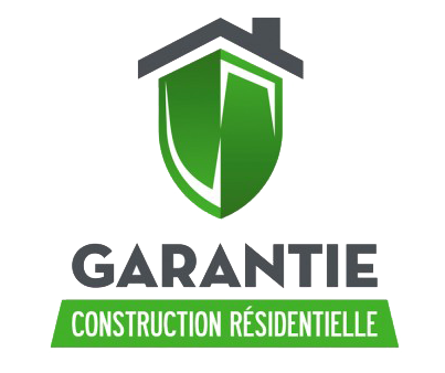 Logo with a dark gray house roof over a green shield, above the text 