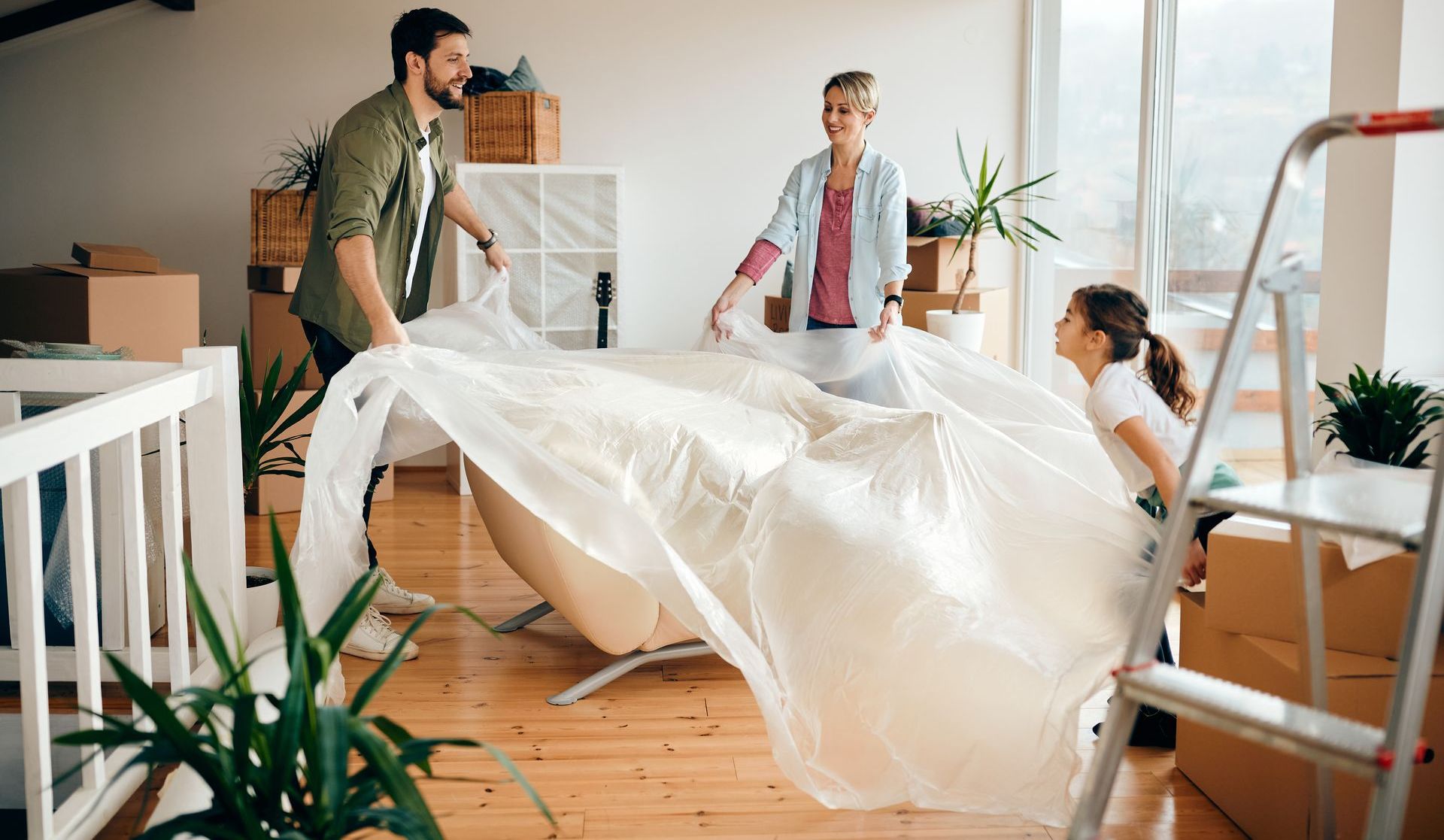 A family is moving into a new home.