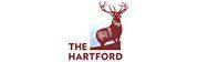The hartford logo has a deer with antlers standing on a hill.