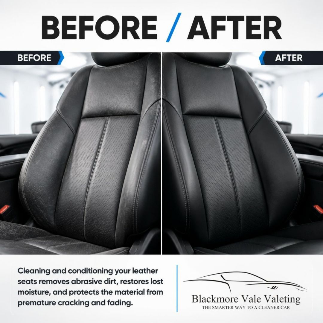 Leather Seats Cleaned and Conditioned Leather Seat Cleaning, interior Valet, Detailing, Gillingham & Shaftesbury, Blackmore Vale Valeting, Mobile Valeting, North Dorset