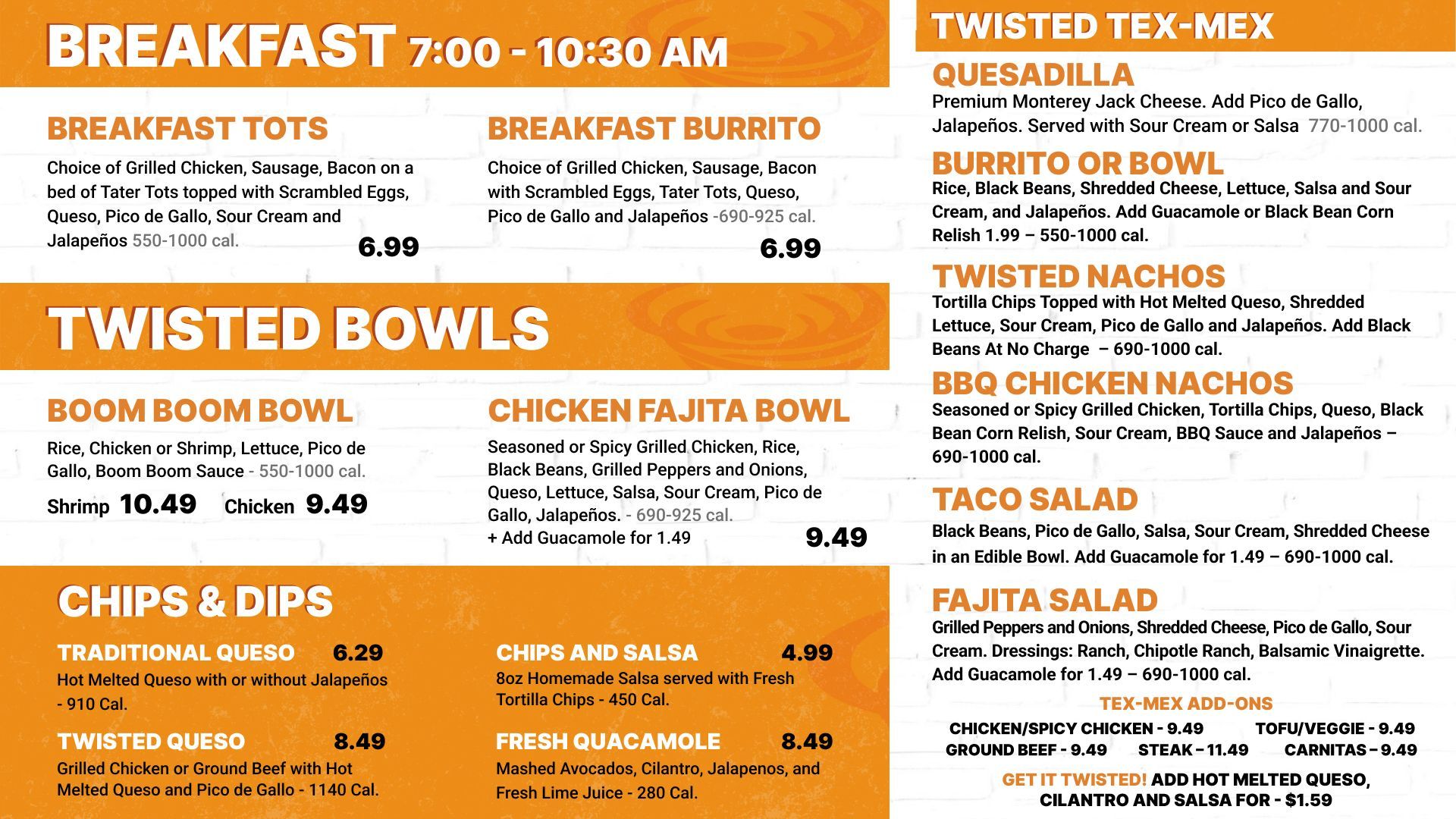 VA Menu