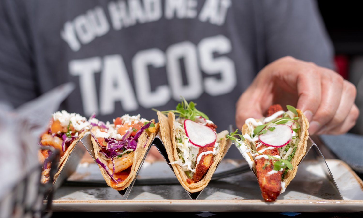 tacos on a tray