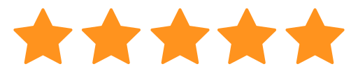 Five orange stars in a row, indicating a high rating or excellent review.