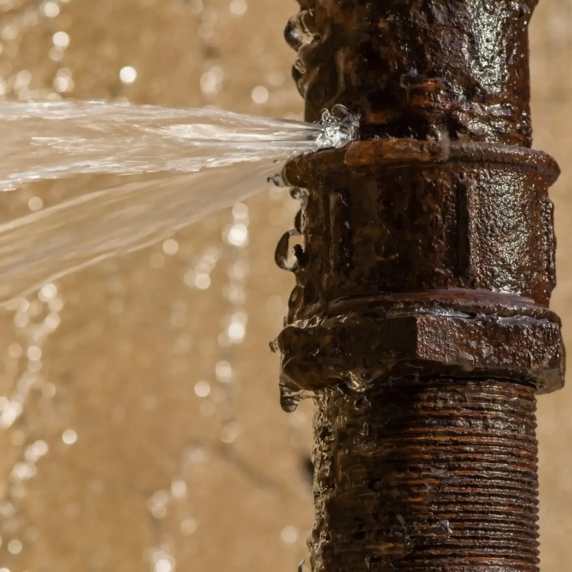 Ted & Bros Plumbing | rusty pipe with water coming out of it