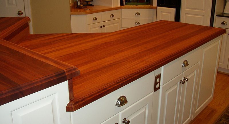 African Mahogany Edge Grain Countertops - Southside Woodshop