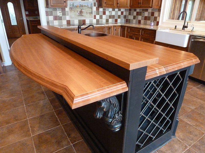 American Cherry Edge Grain Countertops - Southside Woodshop