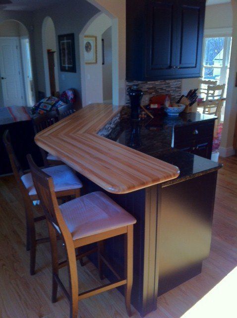 Hickory Edge Grain Countertop - Southside Woodshop