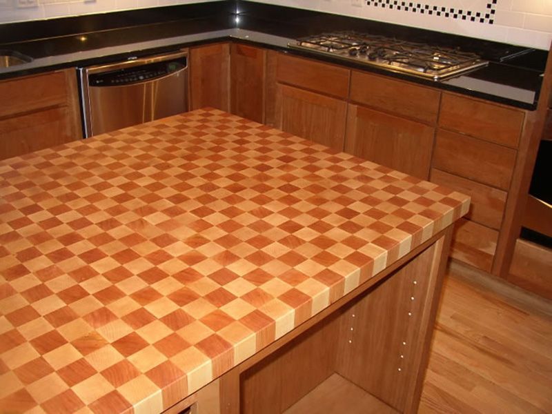 Hard Maple and Cherry End Grain (Checkerboard) Countertop - Southside Woodshop