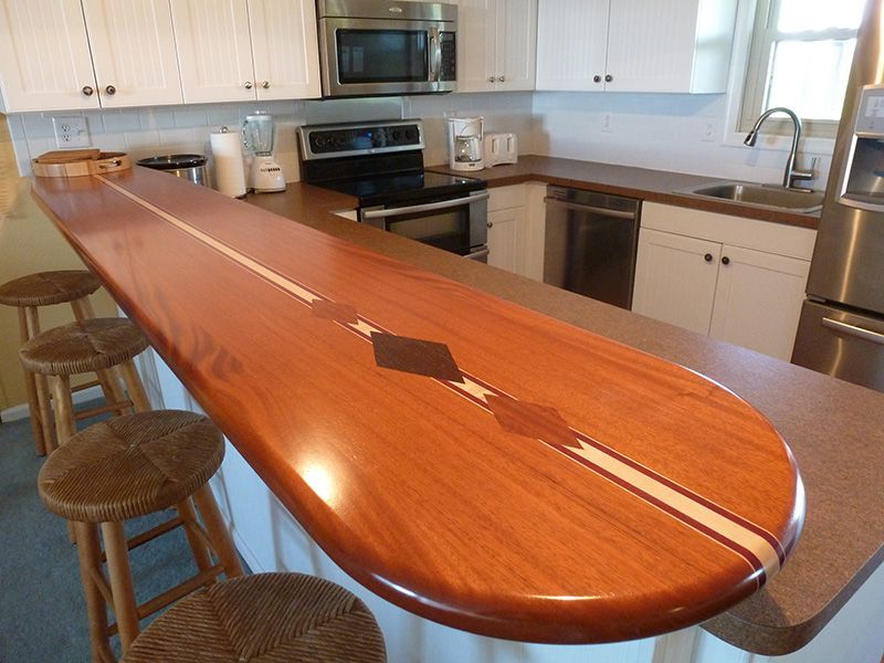 Surfboard Countertop (mixed woods) - Southside Woodshop