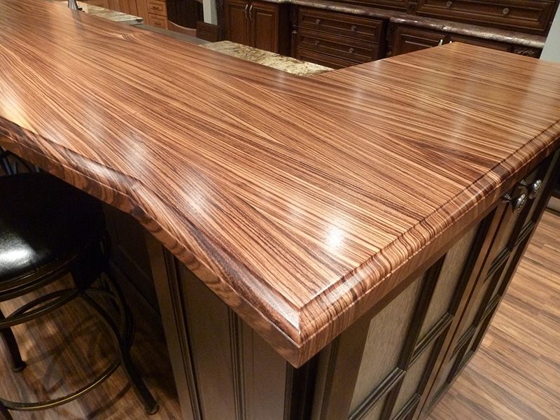 Zebrawood Flat Grain Countertop - Southside Woodshop