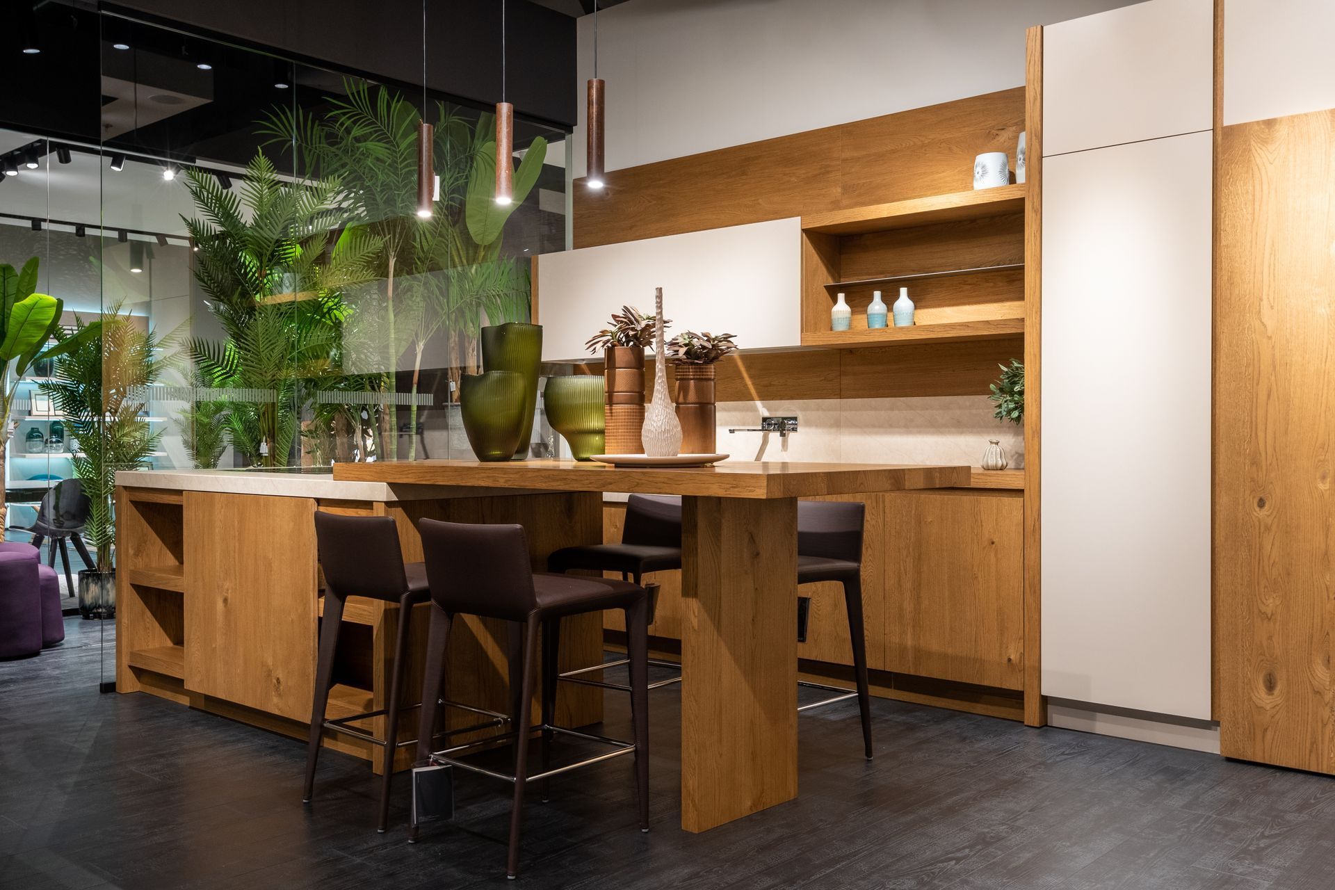 wooden kitchen island