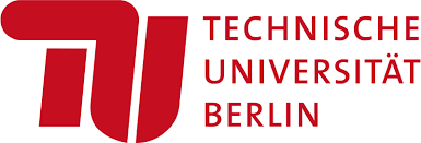 Logo of Technische Universität Berlin in red.
