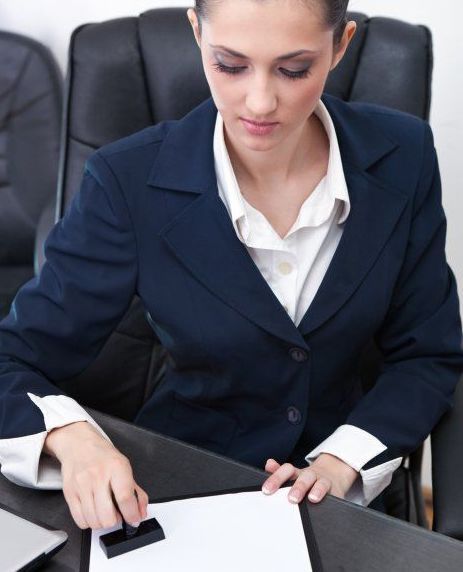 Attorney Stamping Legal Document