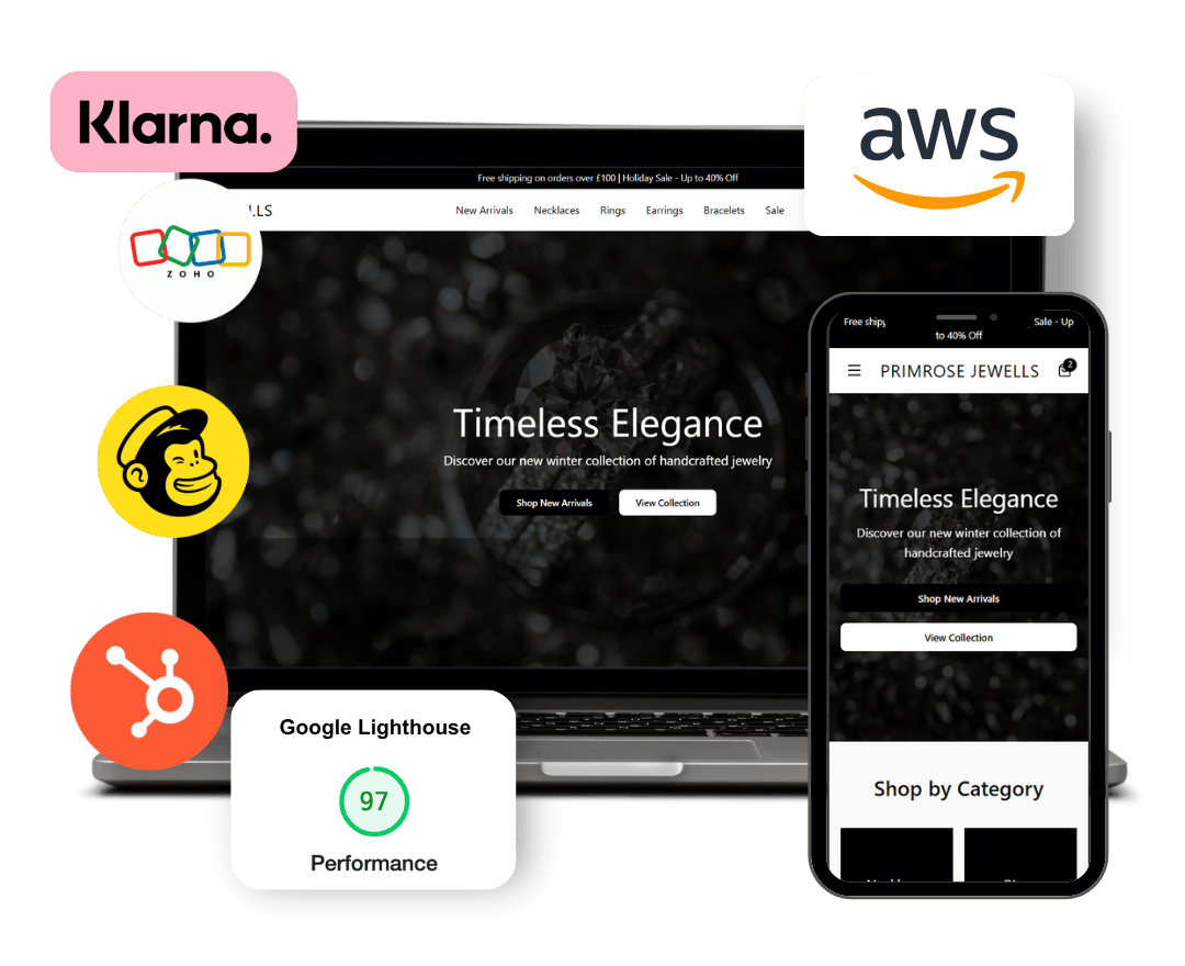 Website design showcasing 