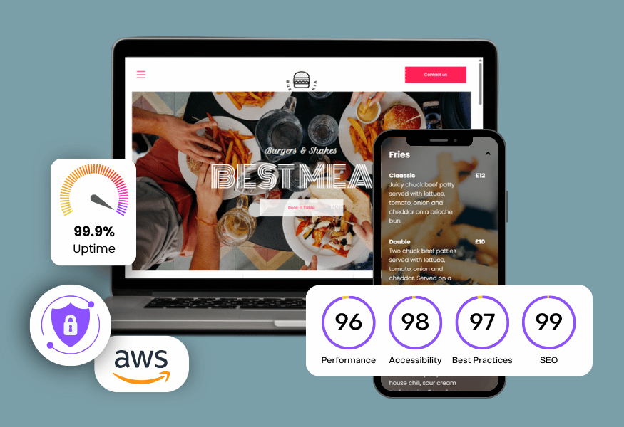 Website displaying on a laptop and phone with