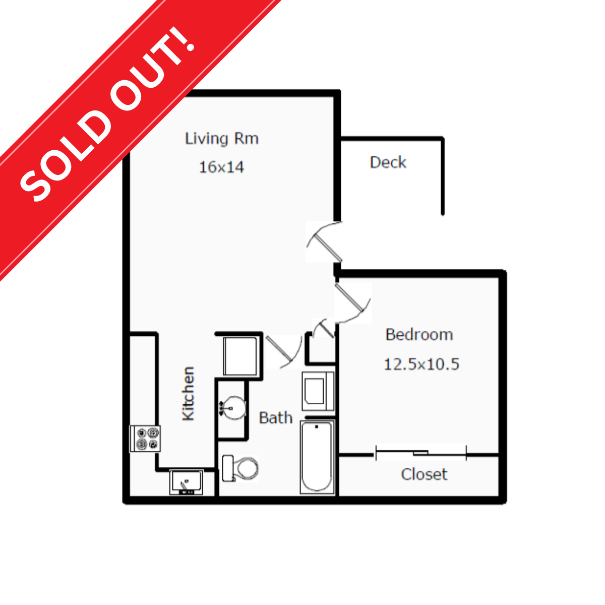 Campus Park 1/1 Floorplan
