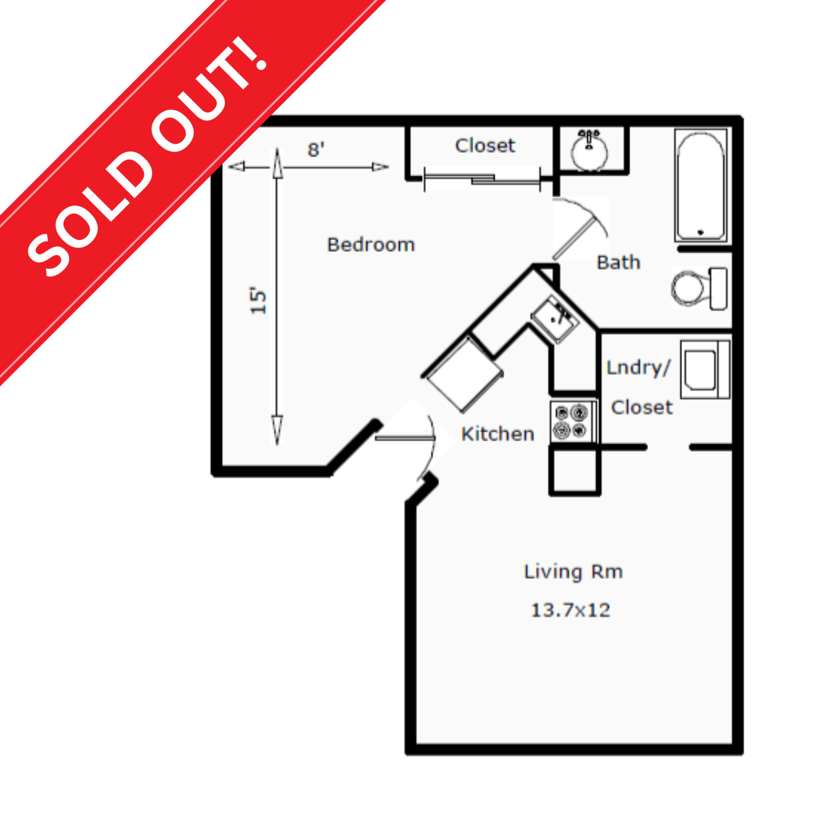 Campus Park 1/1 SM Floorplan
