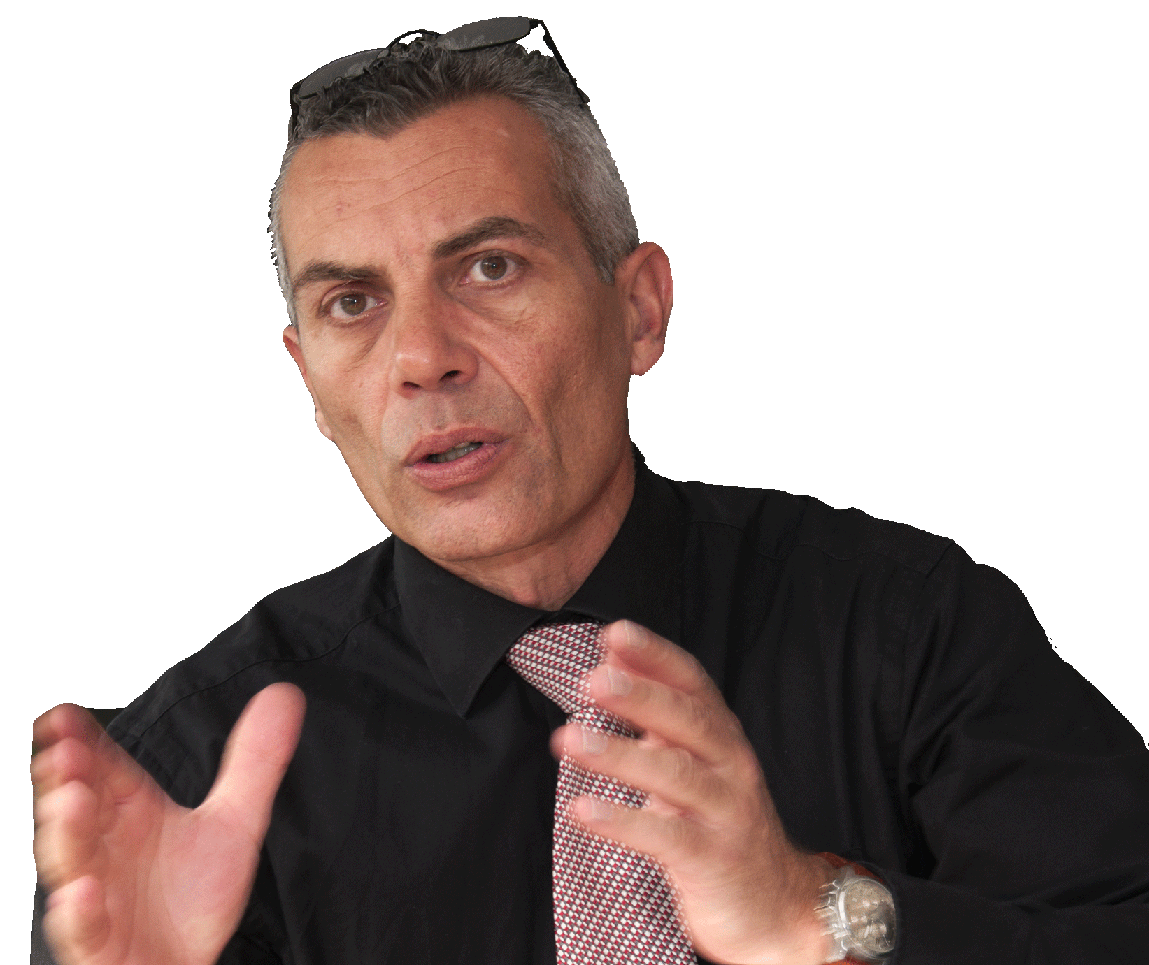 Andreas M. Montemitro mit erklährender Gestik