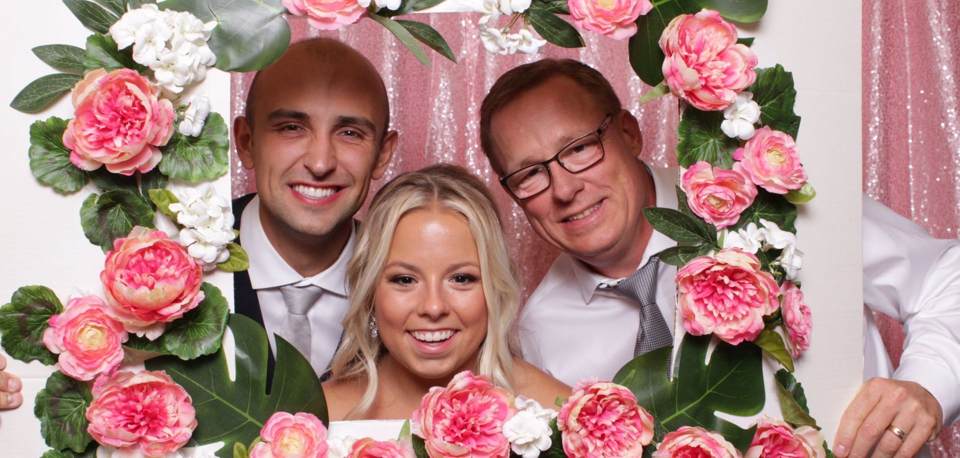 DIY flower frame for guests at the Ever After photo booth for their wedding.