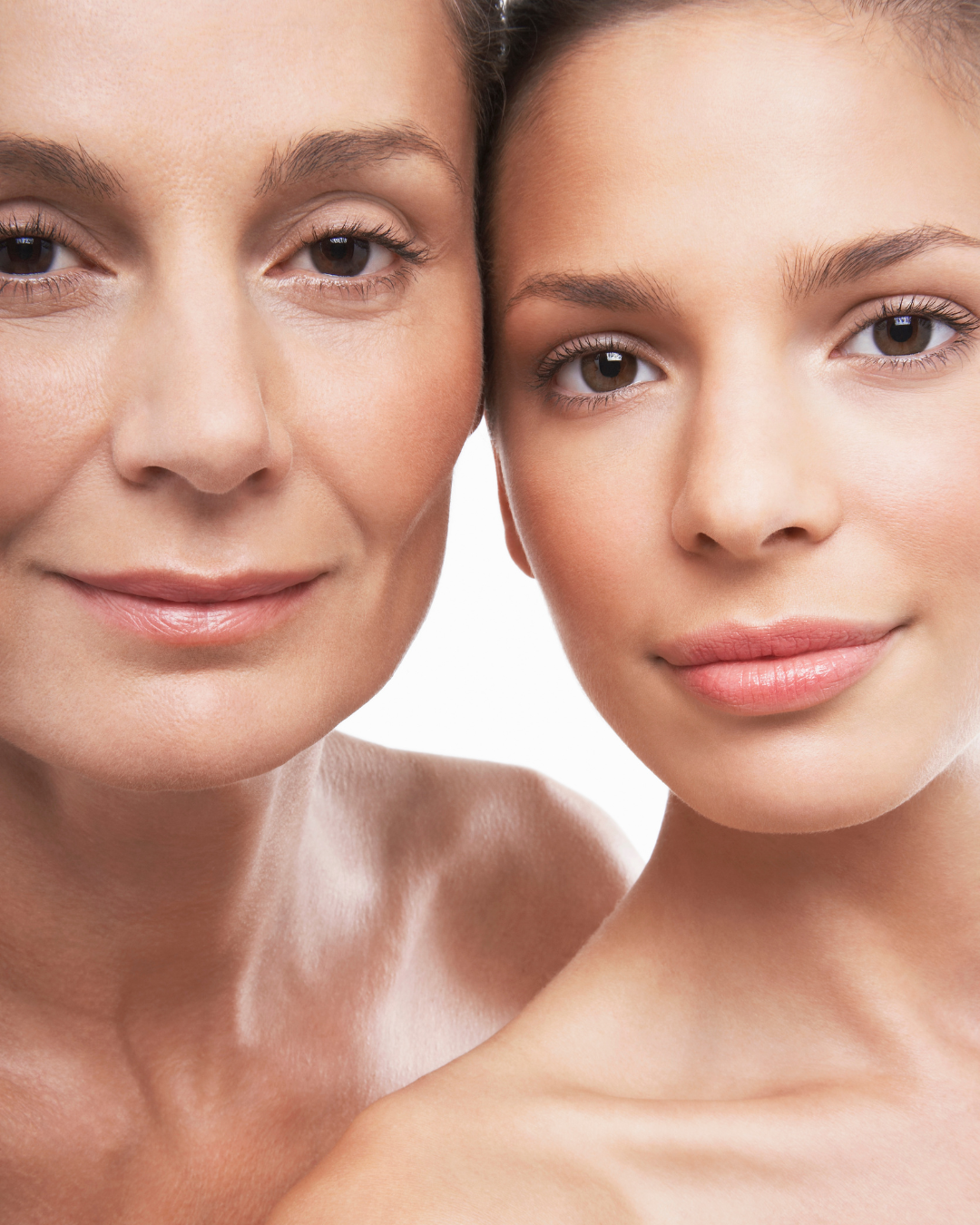 Two people standing side-by-side against a white background, both looking directly at the camera with neutral expressions— Skin Haven Aesthetics Whitsundays in Airlie Beach, QLD