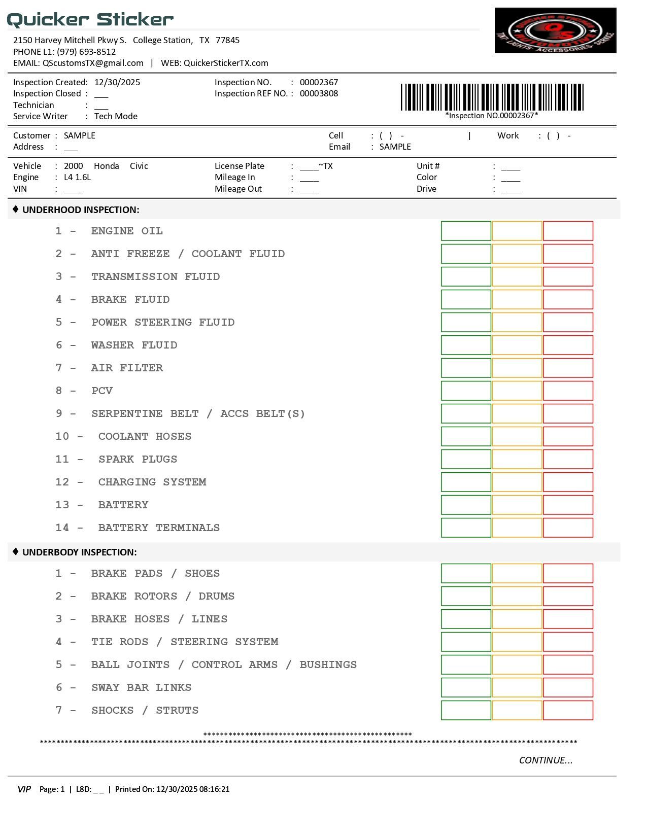 Sample DVI Report