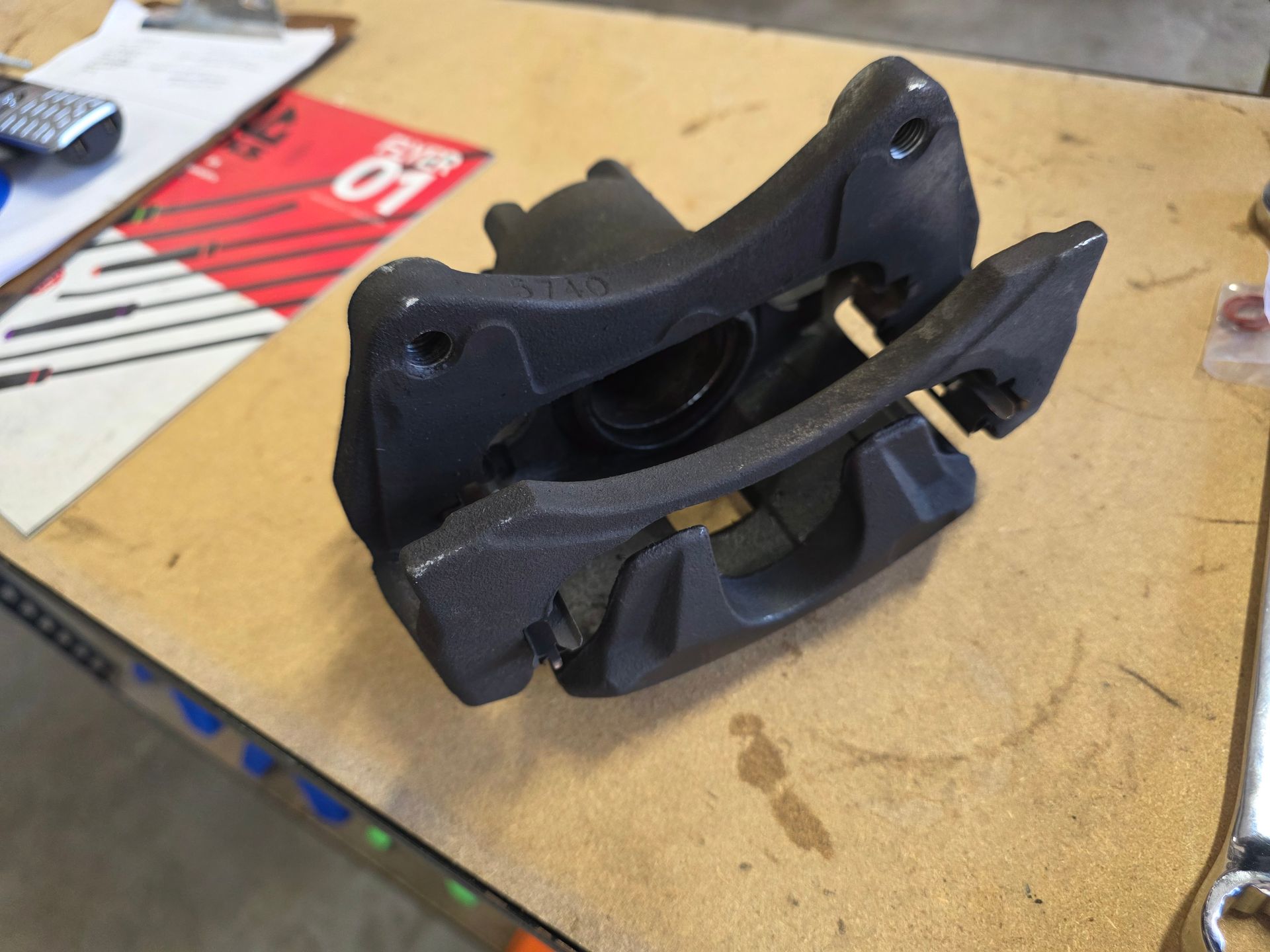 Seized brake caliper