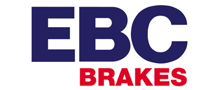 EBC Brakes logo in blue and red on a white background