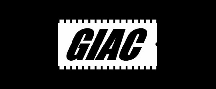 Black GIAC logo on a white rectangular background with perforated edges