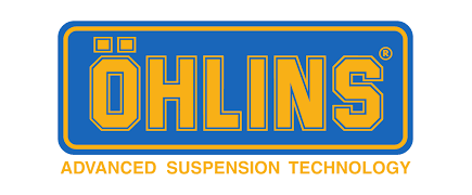 Öhlins logo in blue and yellow with “Advanced Suspension Technology” text
