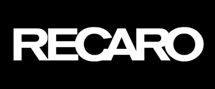 RECARO logo in bold white text on a black background